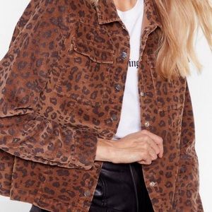 Leopard corduroy jacket
